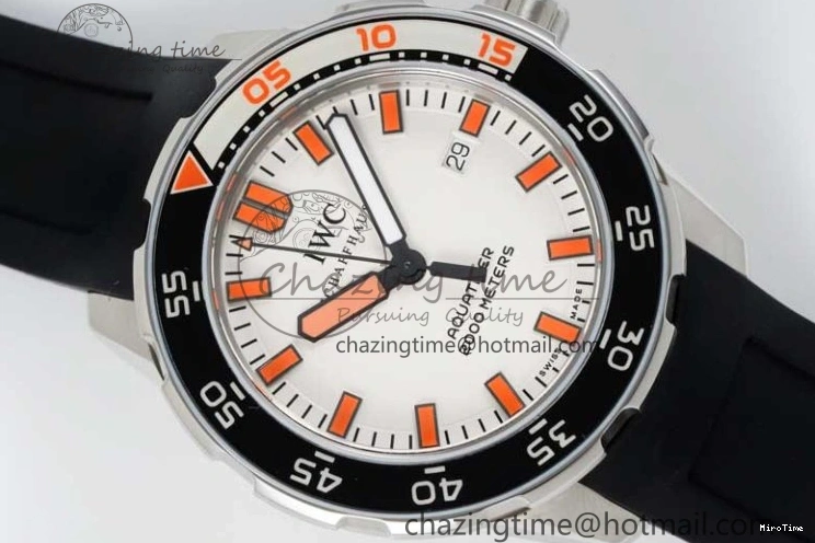 MIROTIME 0429 Aquatimer Automatic SS RSF 1:1 Best Edition White Orange Dial on Black Rubber Strap A Supportive 7069